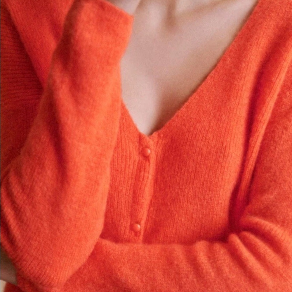 Sézane Barry Cardigan NWT in Tangerine XXS - Picture 3 of 9